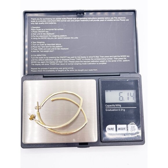 Zoya 925 Sterling Silver Gold Vermeil Oval Hoop Earrings Iridescent Shell Inlay - Picture 10 of 14